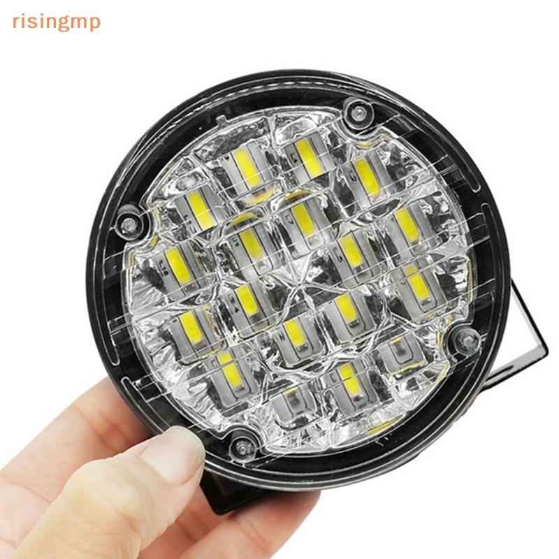 Bộ 2 Đèn Led Tròn 12V 18 Bóng DRL Ánh Sáng Trắng Dành Cho Xe Hơi