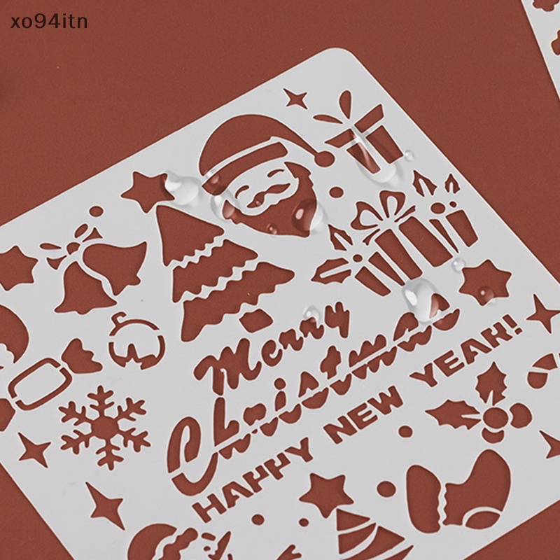 Set 5 Tấm Khuôn Vẽ Họa Tiết Giáng Sinh Dễ Thương Dùng Để Trang Trí Sổ