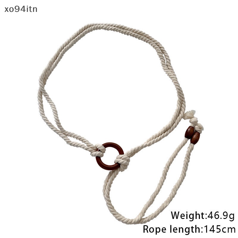 Thắt Lưng Bện Dây Có Khóa Tròn Phong Cách Vintage Cho Nữ