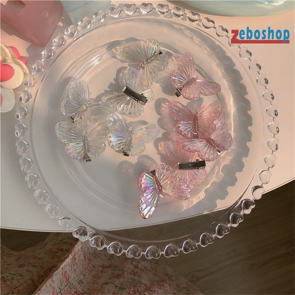 Kẹp Tóc Hình Bướm Trong Suốt Tạo Hiệu Ứng 3D Xinh Xắn Cho Nữ