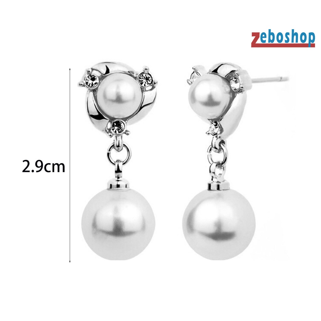 Khuyên Tai Dạng Vòng Lủng Lẳng Bắt Mắt Tinh Tế 2 Màu Ngọc Trai Giả Tua Rua Cho Tiệc Tùng