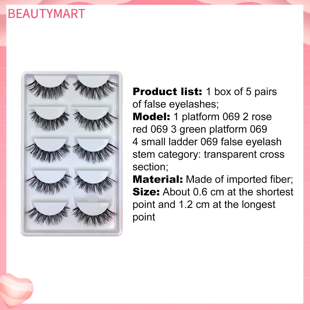 Set 5 Cặp Lông Mi Giả Dài Và Dày Tự Nhiên Trang Điểm Cho Nữ