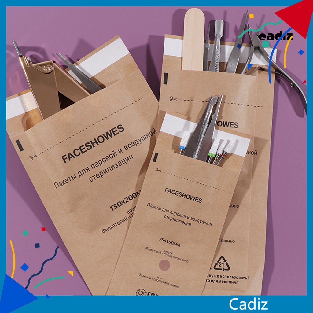 Bộ 100 Túi Giấy Khử Trùng Móng Tay Dùng Một Lần Tiện Dụng