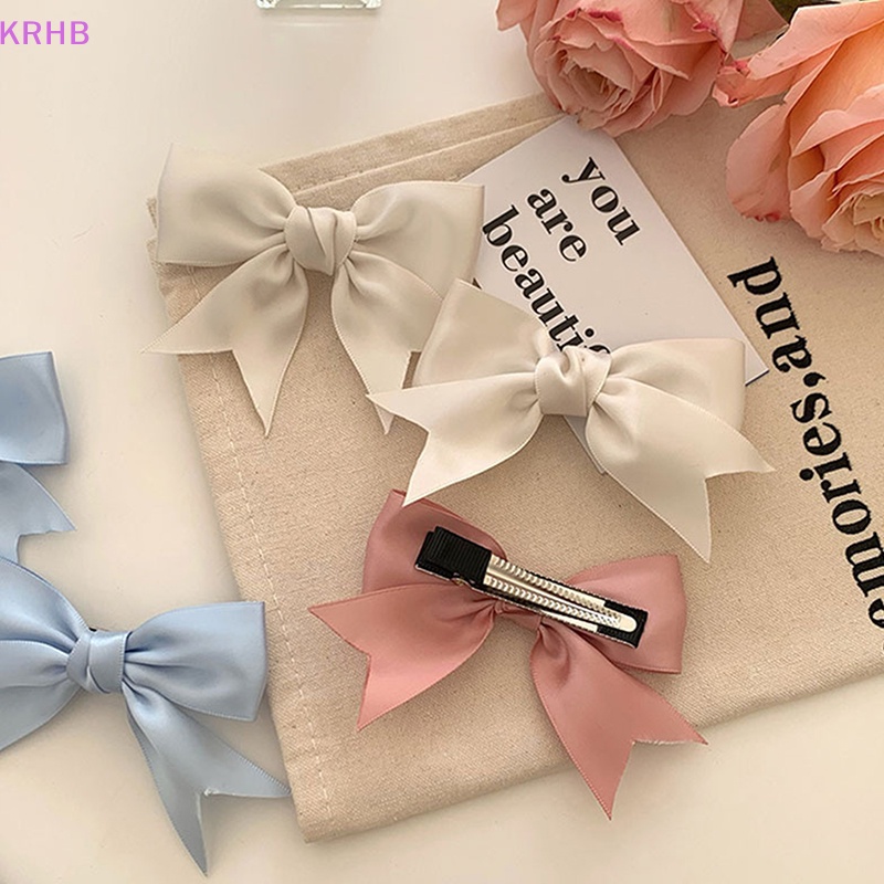 Set 2 / 1 Cặp Kẹp Tóc Nơ Xinh Xắn Dành Cho Nữ Mới