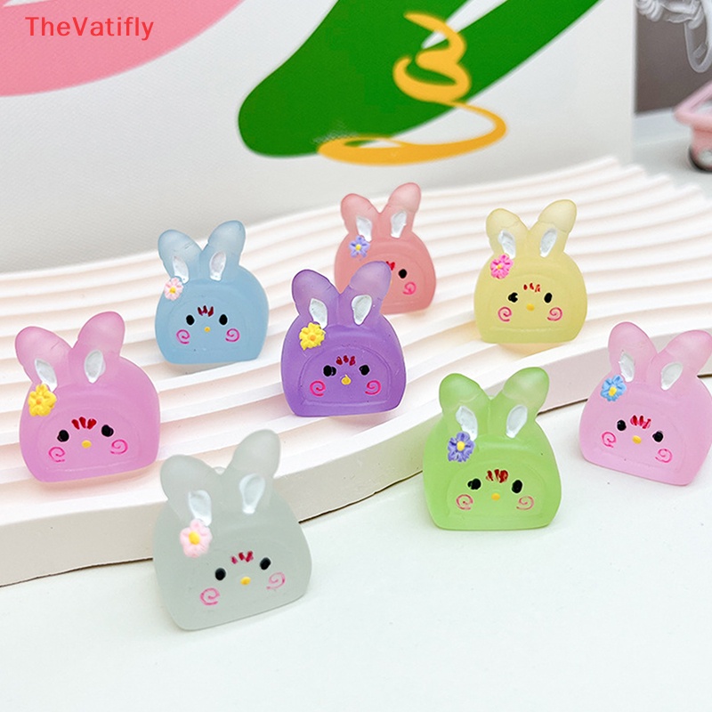 [Thevalifly] Set 5 Mô Hình Thỏ Dạ Quang Mini Bằng Nhựa Resin Trang Trí Tiểu Cảnh / Xe Hơi / Nhà Cửa