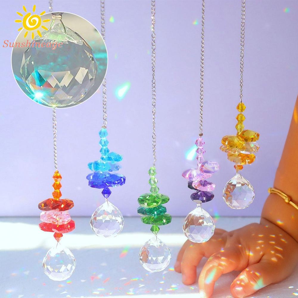Dreamcatcher Pha Lê Màu Cầu Vồng Trang Trí Sân Vườn