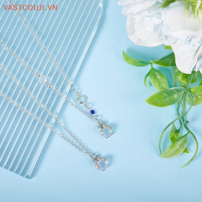 Vòng cổ Hợp Kim Mặt Đá Pha Lê VASTJI Màu Bạc Phong Cách Hàn Quốc Thời Trang Dự Tiệc Cho Nữ