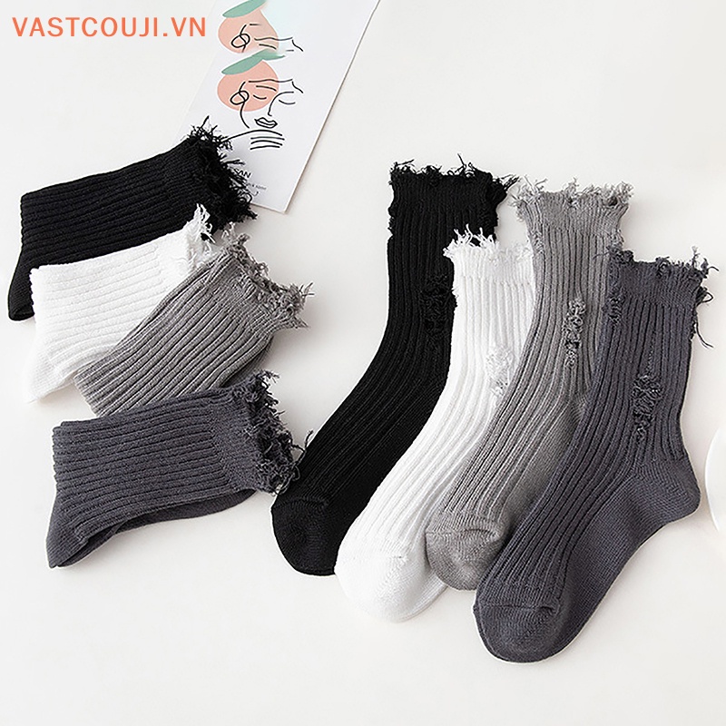 Vớ Đan Len Rách Phong Cách Harajuku Đường Phố Thời Trang Cho Nữ