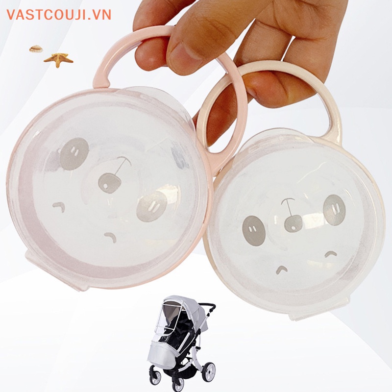 Núm Vú Giả Trong Suốt Chống Bụi Có Tay Cầm Tiện Dụng Cho Bé