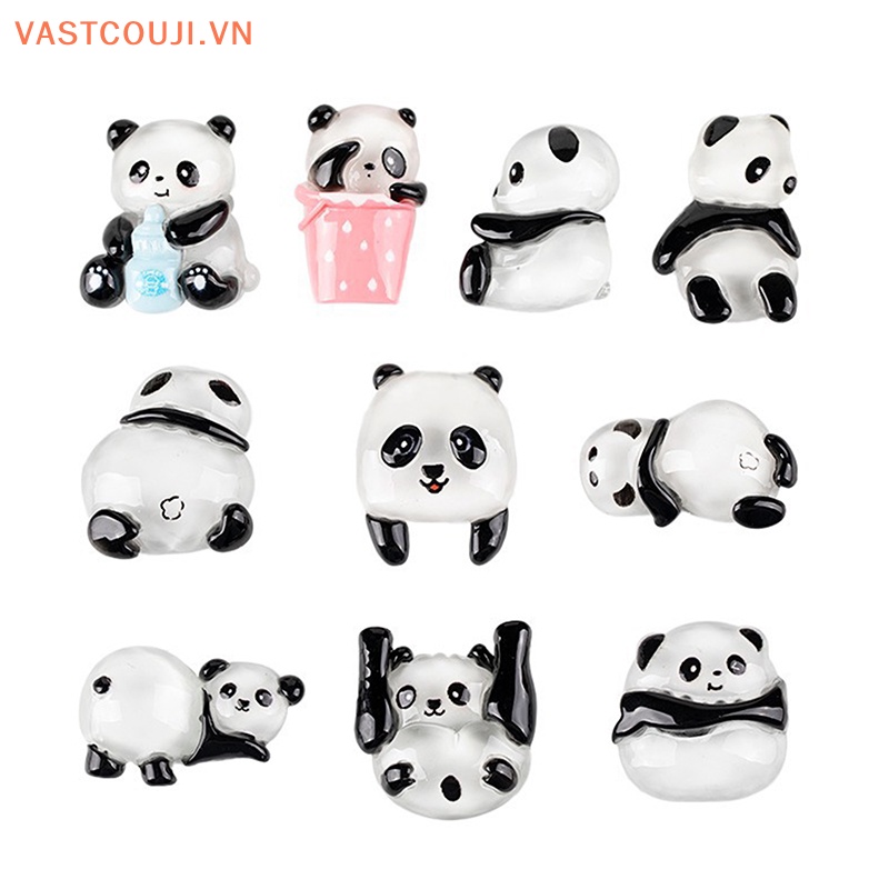 Set 5 Mặt Dây Chuyền Hình Gấu Trúc Bằng Nhựa Resin DIY Thời Trang