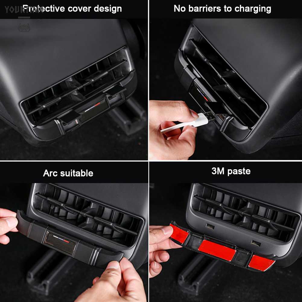 Nắp Đậy Cổng Sạc USB Chống Bụi Cho Tesla Model 3 Y