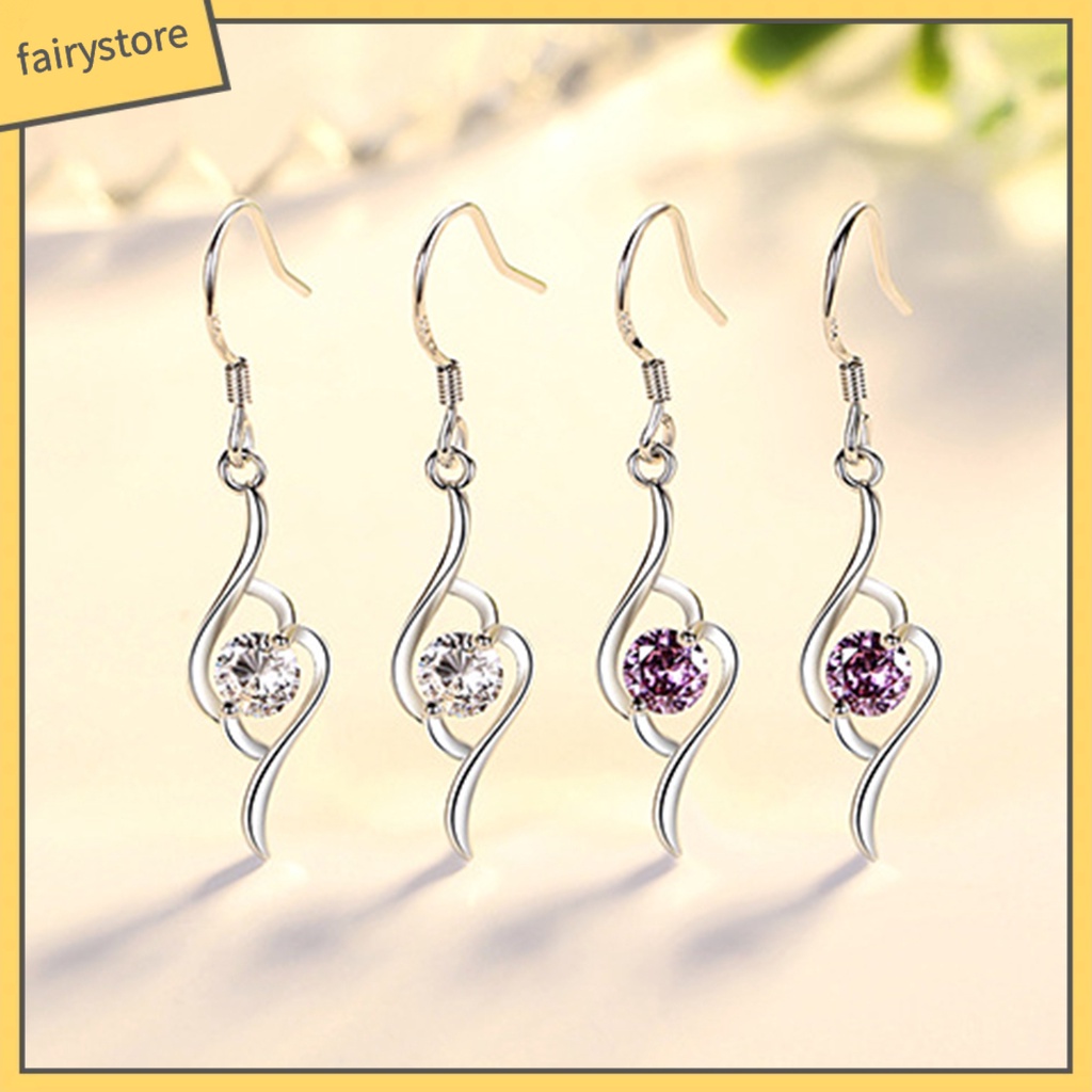 1 Đôi Bông Tai Đính Đá Lấp Lánh Chất Lượng Cao Dành Cho Nữ