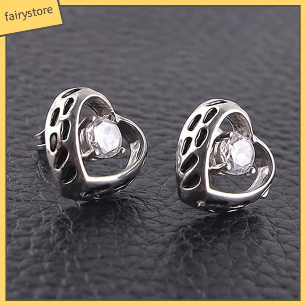 1 Bông Tai Thép Titan Đính Kim Cương Giả Lấp Lánh Phong Cách Hip Hop Cho Nam