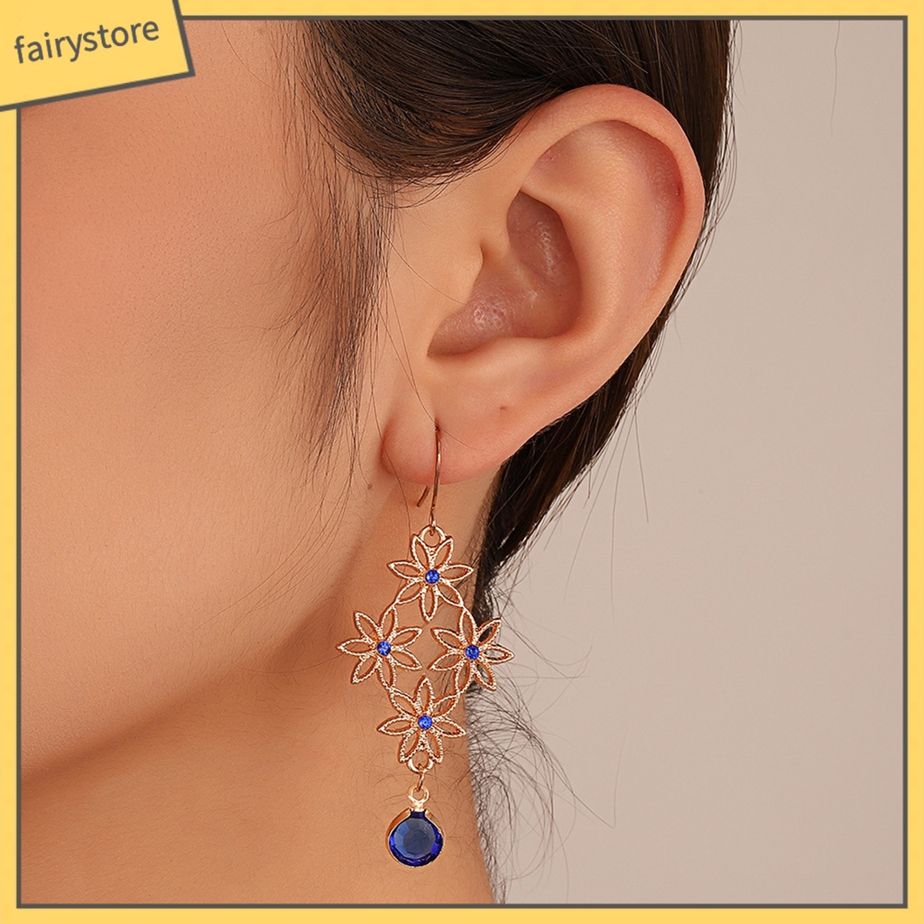 1 Cặp Bông Tai Móc Hình Hoa Rỗng Phong Cách Bohemian