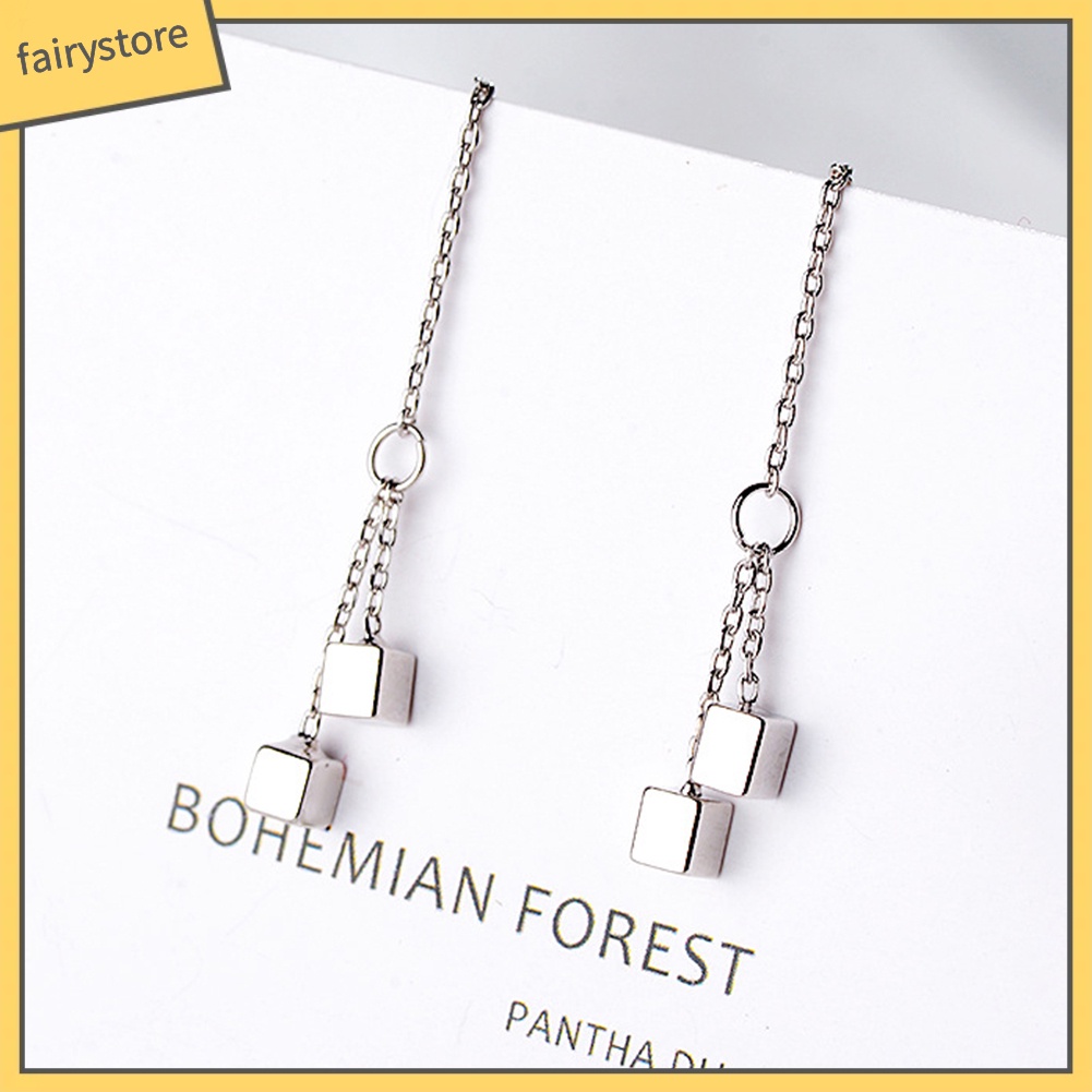 Bông Tai Hình Khối Tua Rua Thời Trang Dành Cho Nữ