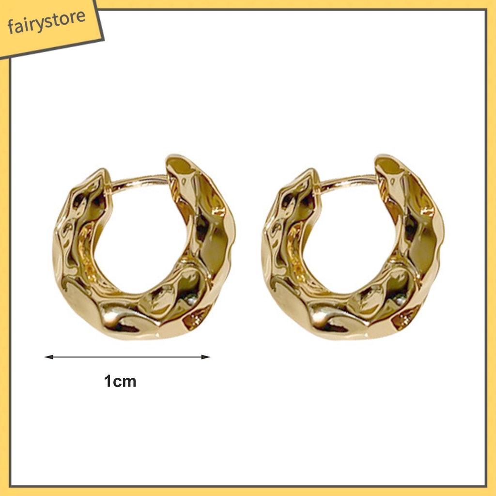 1 Đôi Bông Tai Hình Tròn Bằng Kim Loại Phong Cách Vintage Dành Cho Nữ