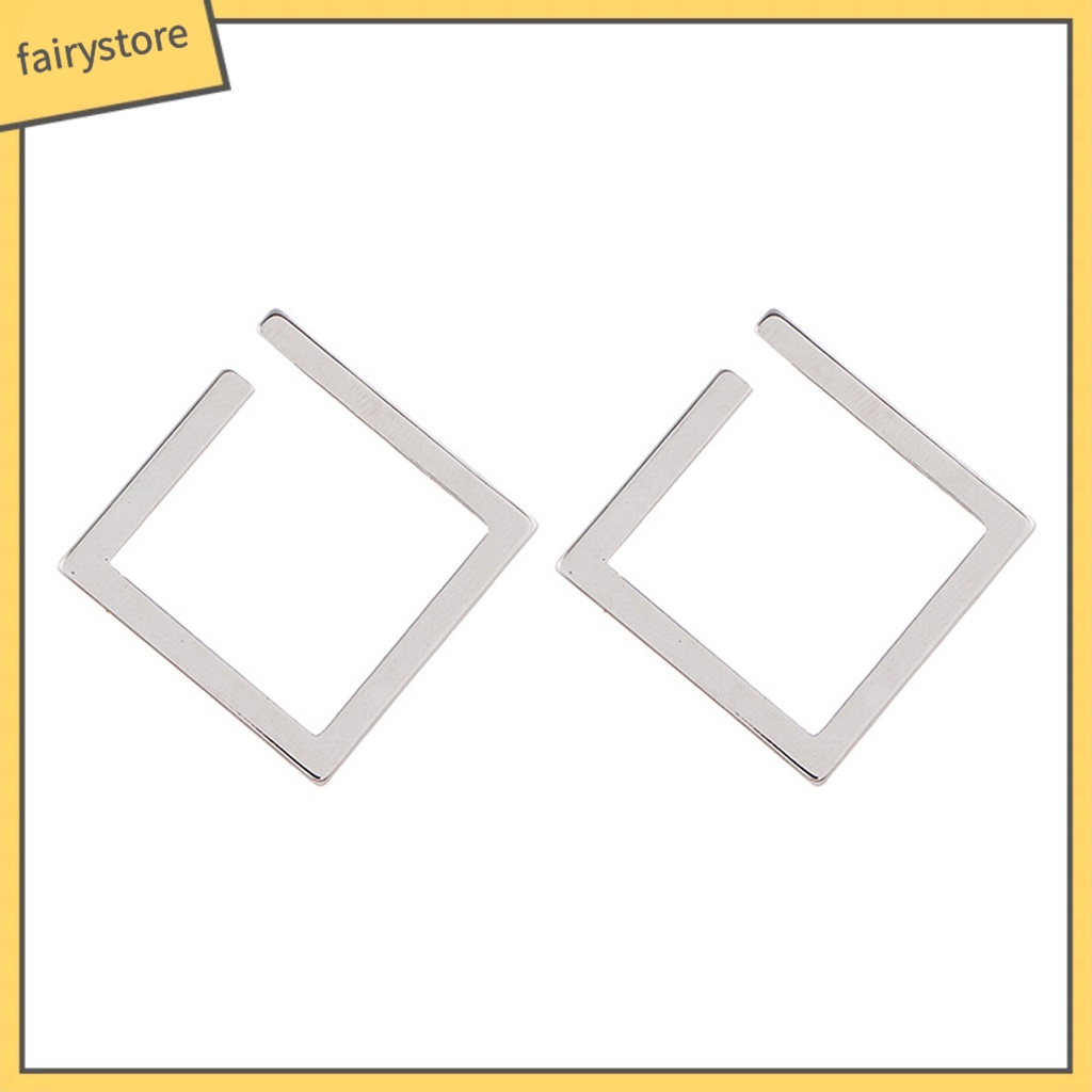 1 Đôi Bông Tai Hình Vuông Cỡ Lớn Thiết Kế Tối Giản Thời Trang Cho Nữ