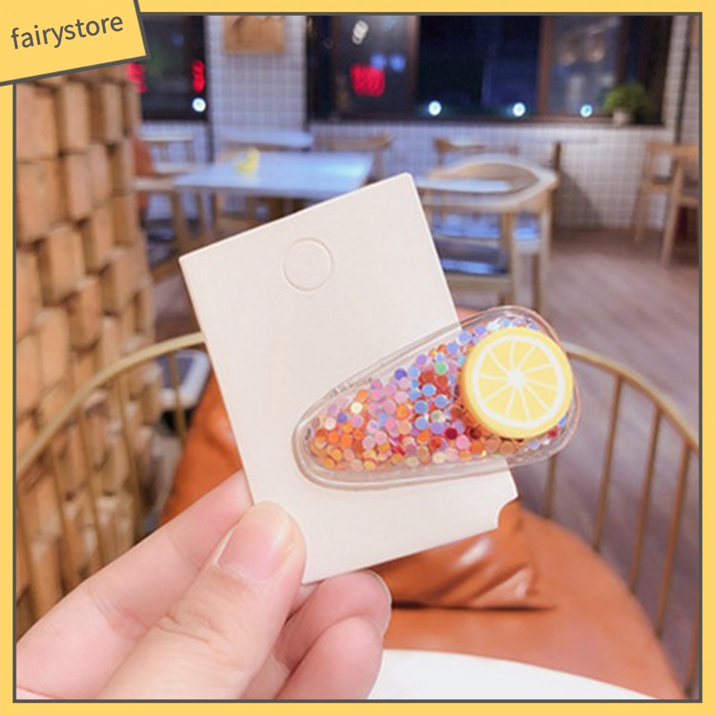 Kẹp Tóc Cát Chảy Hình Giọt Nước Trong Suốt Cho Bé Gái