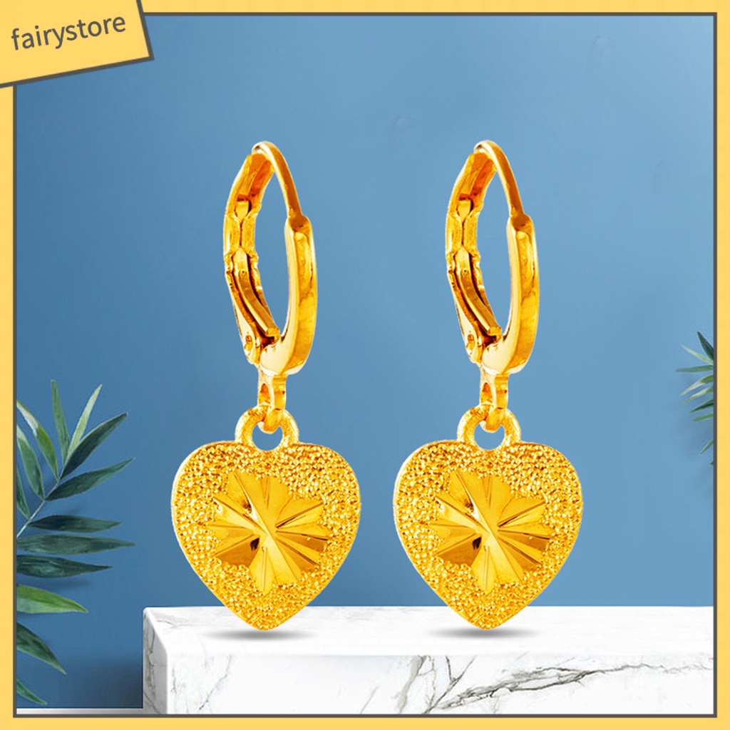 1 Đôi Bông Tai Hình Trái Tim Thiết Kế Đơn Giản Ngọt Ngào Cho Nữ