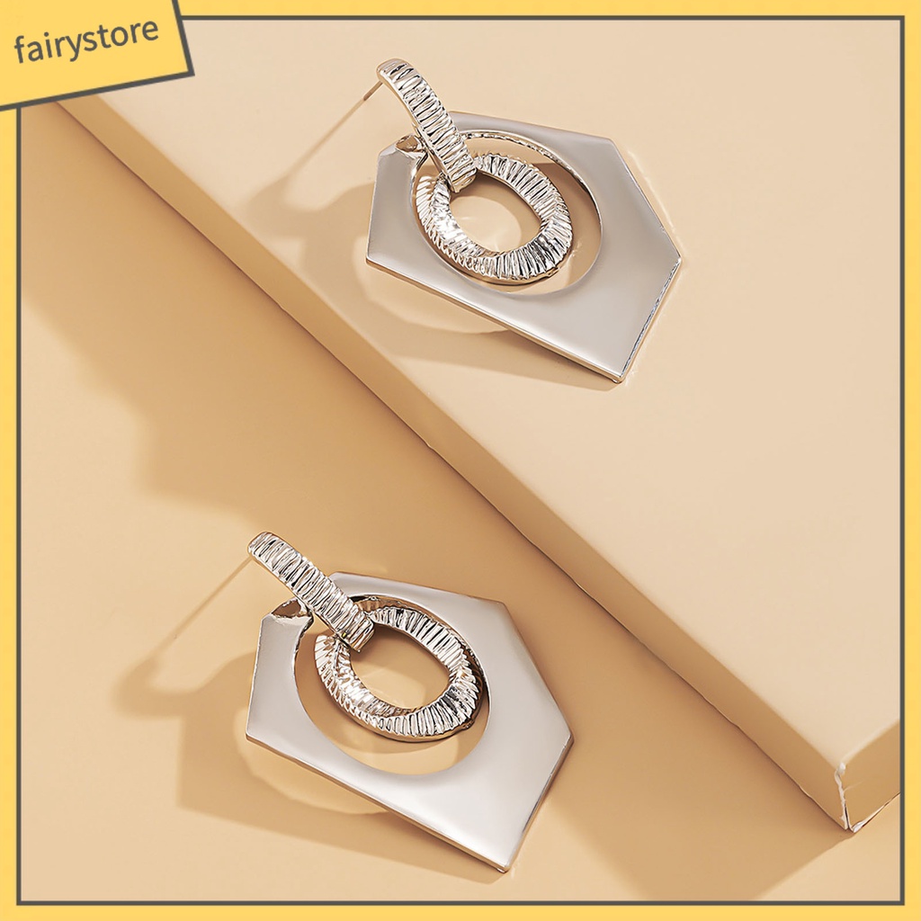 1 Đôi Bông Tai Hình Học Nhiều Màu Không Phai Thời Trang Dự Tiệc