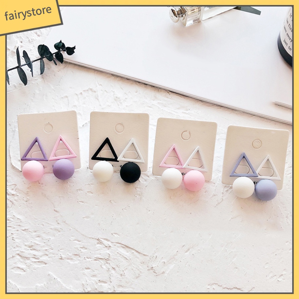 Bông Tai Hình Học Màu Kẹo Ngọt Thời Trang Dành Cho Nữ