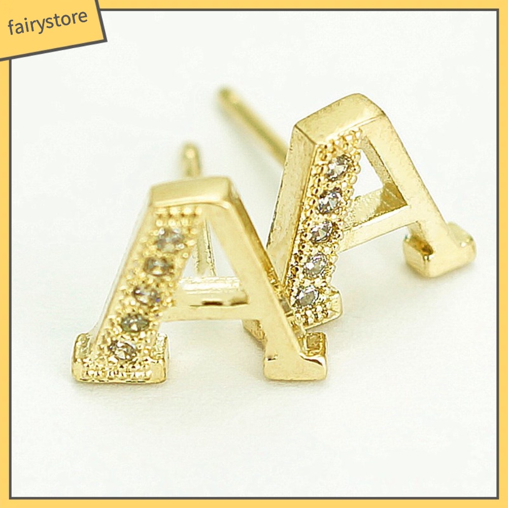 Bông Tai Chữ Cái Đính Đá Thời Trang Dành Cho Nữ