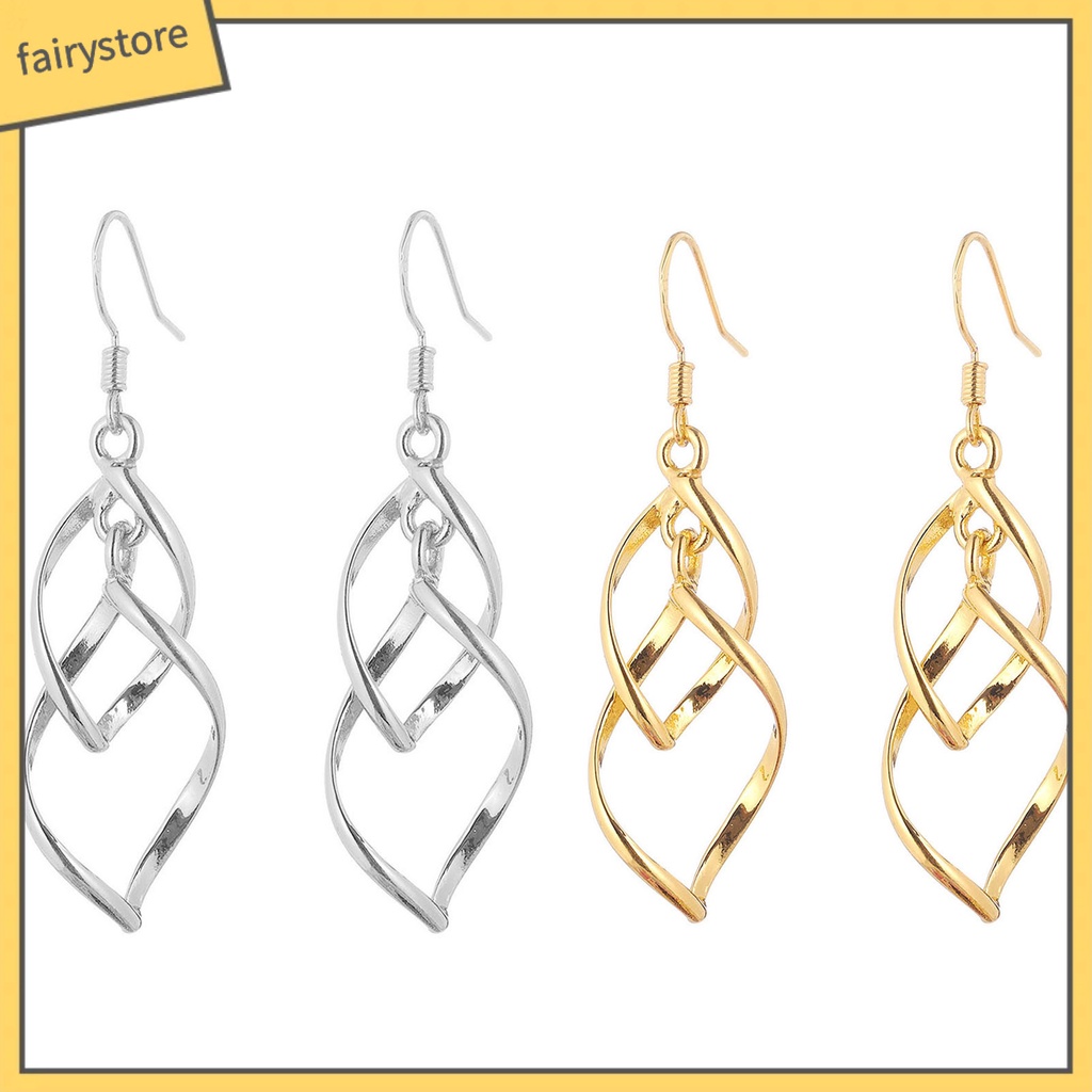 1 Đôi Bông Tai Móc Dạng Xoắn Phong Cách Bohemian Tinh Tế Lâu Trôi Thích Hợp Mặc Hàng Ngày