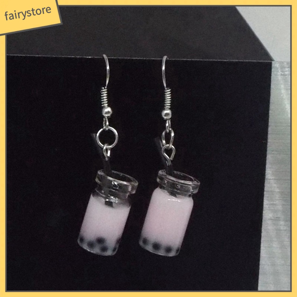 Bông Tai Dáng Dài Hình Ly Trà Sữa Độc Đáo Thời Trang Dự Tiệc Cho Nữ