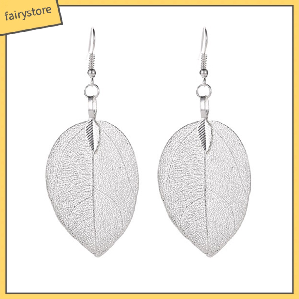 1 Đôi Bông Tai Hình Chiếc Lá Bằng Thép Không Gỉ Dành Cho Nữ