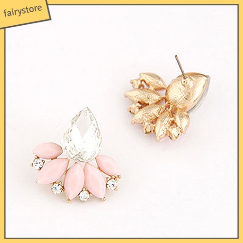 Đôi Bông Tai Hình Giọt Nước Đính Đá Thời Trang Cho Nữ