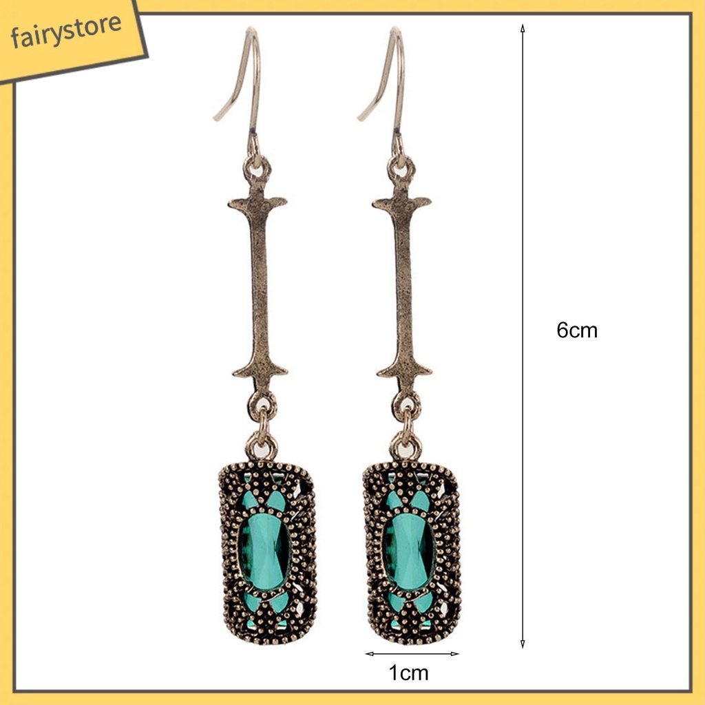 1 Đôi Bông Tai Dài Đính Đá Zircon Lấp Lánh