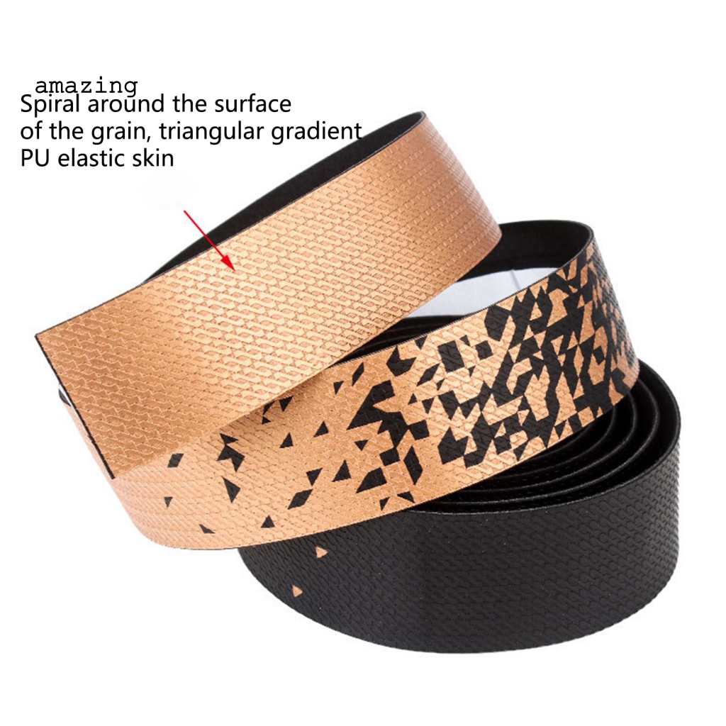 1 Bộ Băng Quấn Tay Lái Xe Đạp Giả Da Co Giãn Họa Tiết Hình Học Màu Gradient