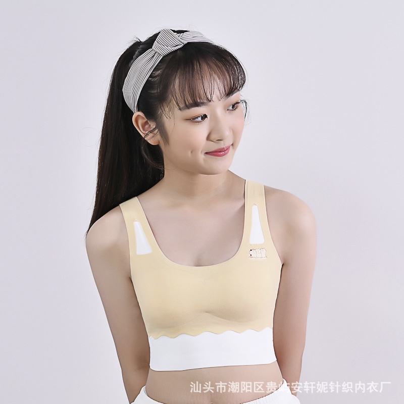 🍒muying🍒 Áo lót vải cotton Dành Cho Bé Gái Độ Tuổi Dậy Thì áo lót bé gái áo lót  Áo ngực cho bé gái có đệm bra học sinh áo lót trẻ em thoáng mát