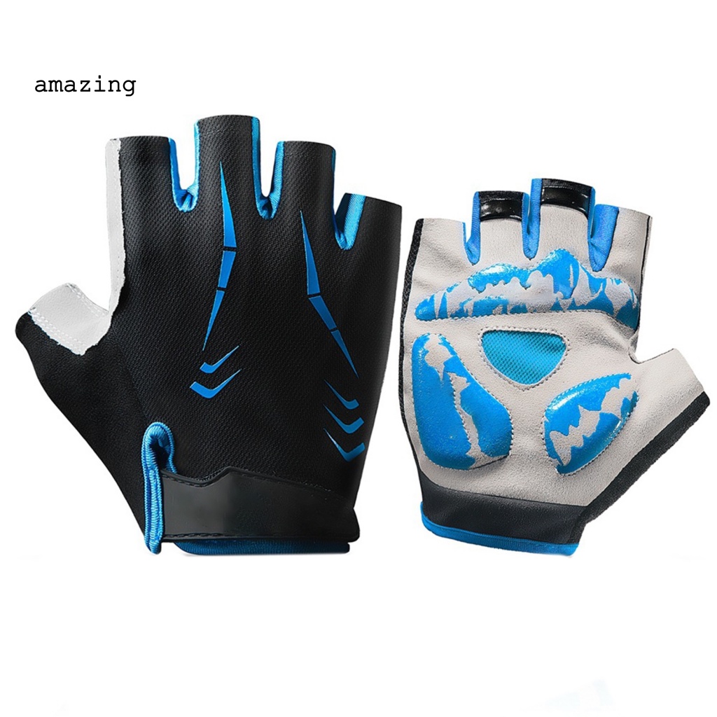 1 Đôi Găng Tay Nửa Ngón Bằng Nylon Thoáng Khí Hỗ Trợ Luyện Tập Xe Đạp