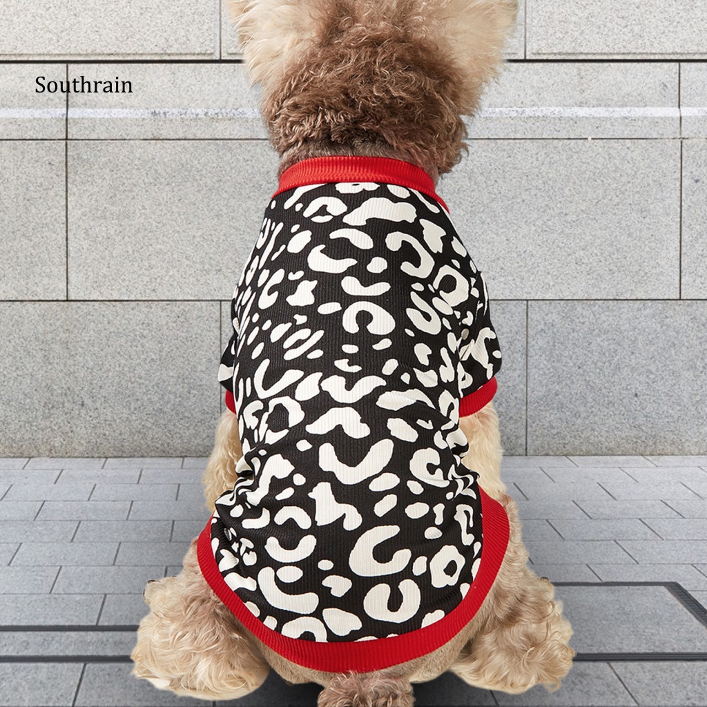 Áo Thun Tay Ngắn In Họa Tiết Da Báo Trang Trí Dành Cho Cún Cưng