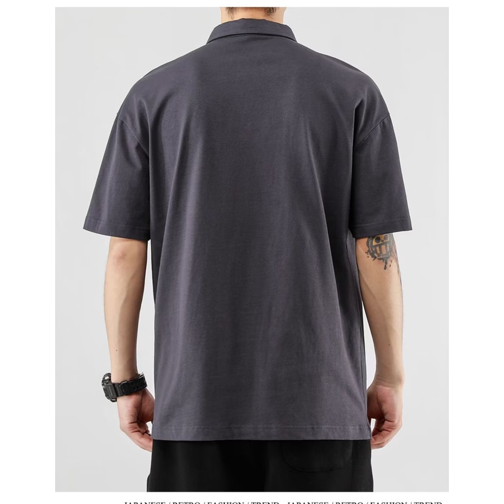 Áo Thun polo Ngắn Tay Form Rộng Phong Cách Đường Phố Thời Trang Mùa Hè Dành Cho Nam