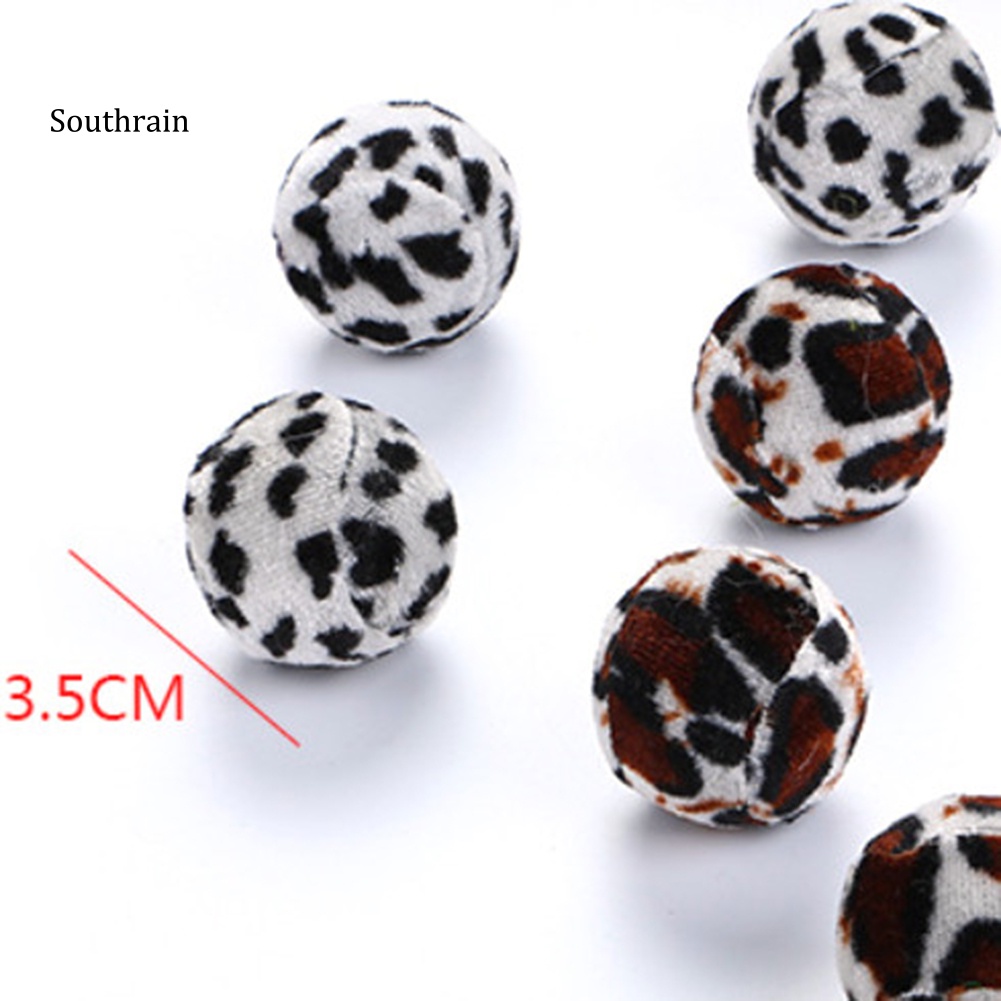 Bộ 5 Bóng Đồ Chơi Họa Tiết Da Báo / Ngựa Vằn Vui Nhộn Cho Mèo Cưng