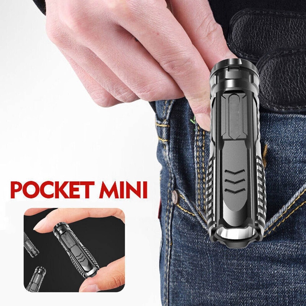 Đèn Pin Sạc đèn pin Led siêu sáng đèn pin cắm trại đèn pin chiếu sáng ngoài trời tầm xa mini cầm tay đèn pin bền cho gia đình