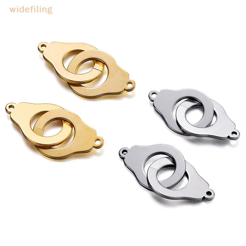 Set 5 Mặt Vòng cổ Hình Còng Tay Bằng Thép Không Gỉ DIY Sáng Tạo Dễ Phối Đồ