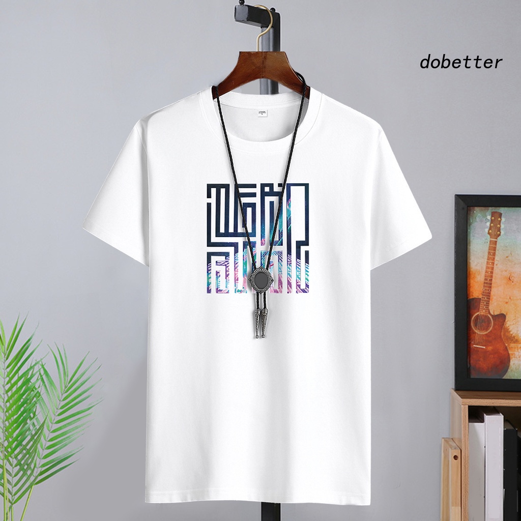 Áo Thun Tay Ngắn Cổ Tròn In Họa Tiết Kỹ Thuật Số Phong Cách Đường Phố Thời Trang Mùa Hè Cho Nam