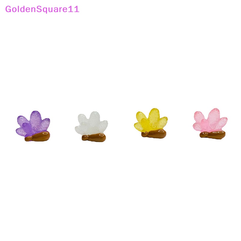 Set 10 Mô Hình Xe Hơi Mini Bằng Resin Trong Suốt Màu Vàng Kim DIY