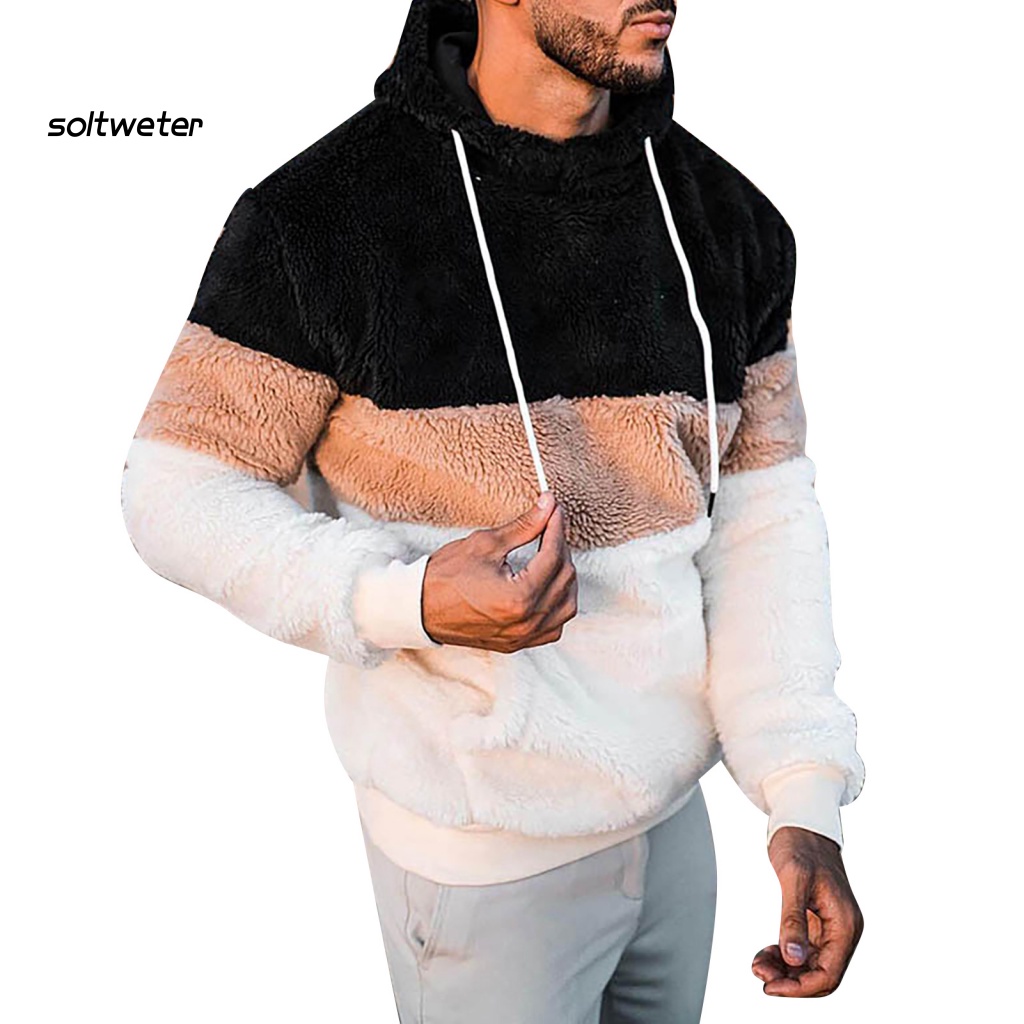 Áo Hoodie Hai Mặt Tay Dài Có Túi Trước Bằng Vải Lông Giữ Ấm Mùa Thu Đông