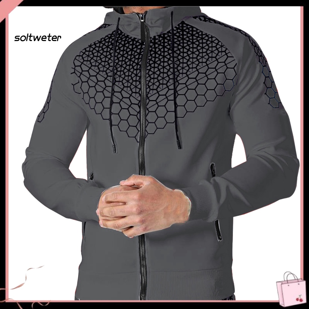 St Áo Khoác Cotton Pha Có Mũ Trùm In Họa Tiết Mịn Màng Thoải Mái Mùa Thu Cho Nam