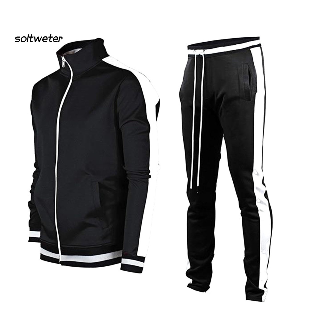 Set Đồ Thể Thao 2 Món Gồm Áo Nỉ Cổ Đứng Tay Dài Có Khóa Kéo Và Quần Dài Dây Rút Ấm Áp