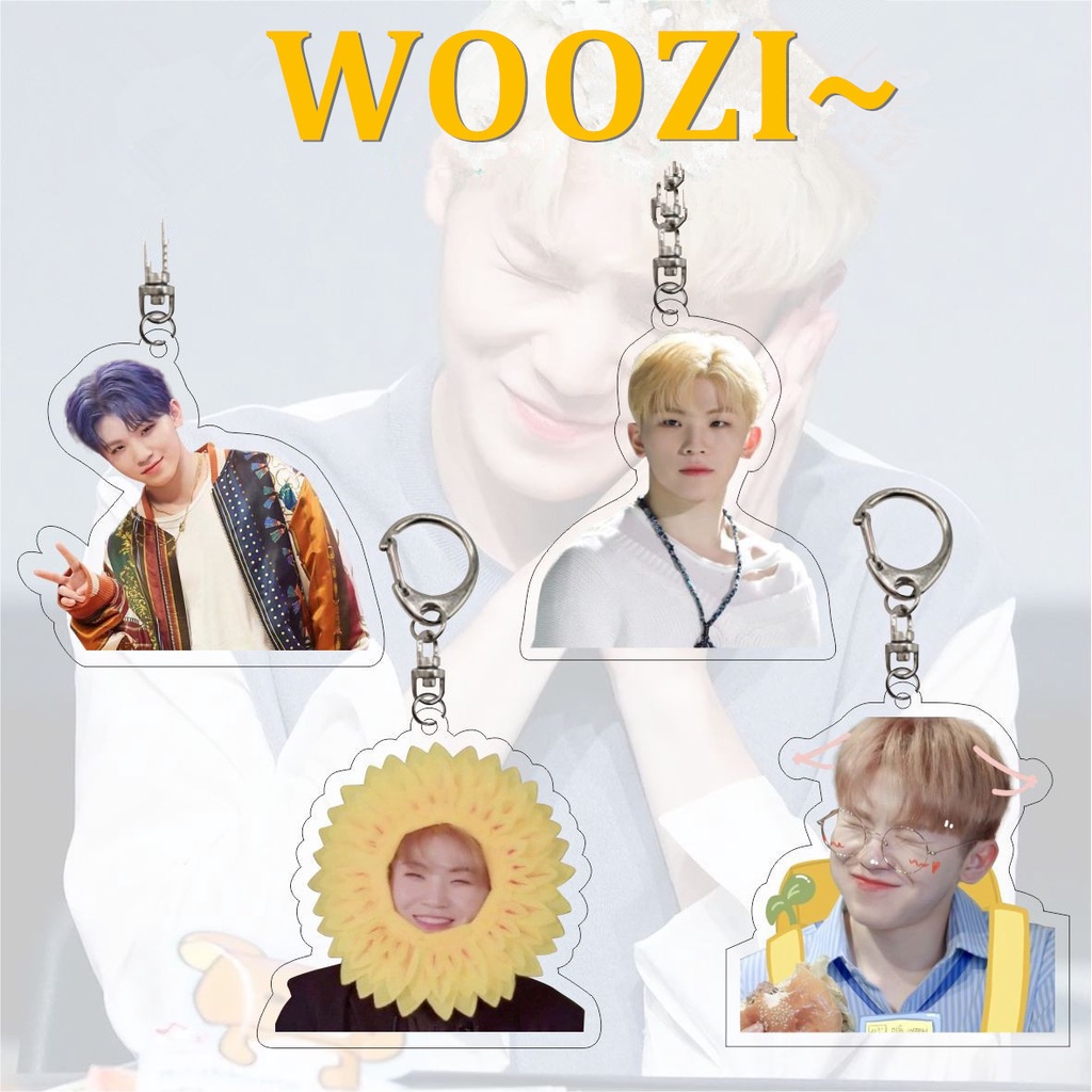 1 Móc Chìa Khóa Acrylic Hình Nhóm Nhạc SEVENTEEN JUN HOSHI WONWOO WOOZI