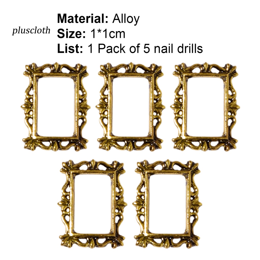 Set 5 Phụ Kiện Trang Trí Móng Tay 3D Bằng Hợp Kim Phong Cách Vintage