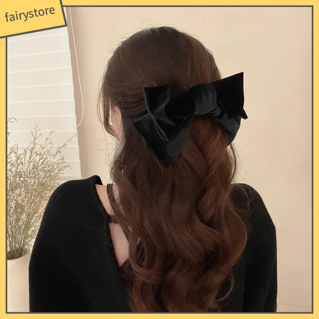 Kẹp Tóc Hình Nơ Ba Chiều Màu Trơn Chống Trượt Lâu Trôi Dành Cho Nữ