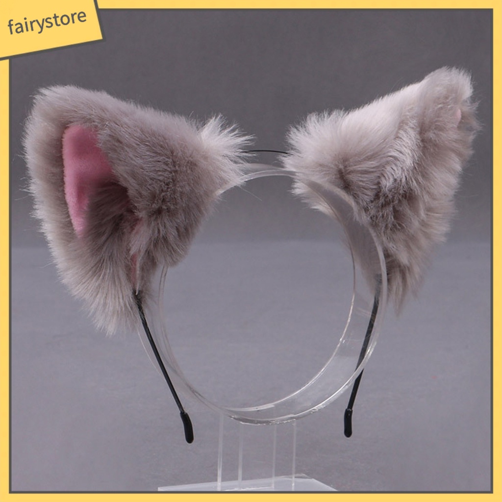 Băng Đô Tai Mèo Lông Xù Tinh Tế Dùng Hóa Trang Tiệc Tùng