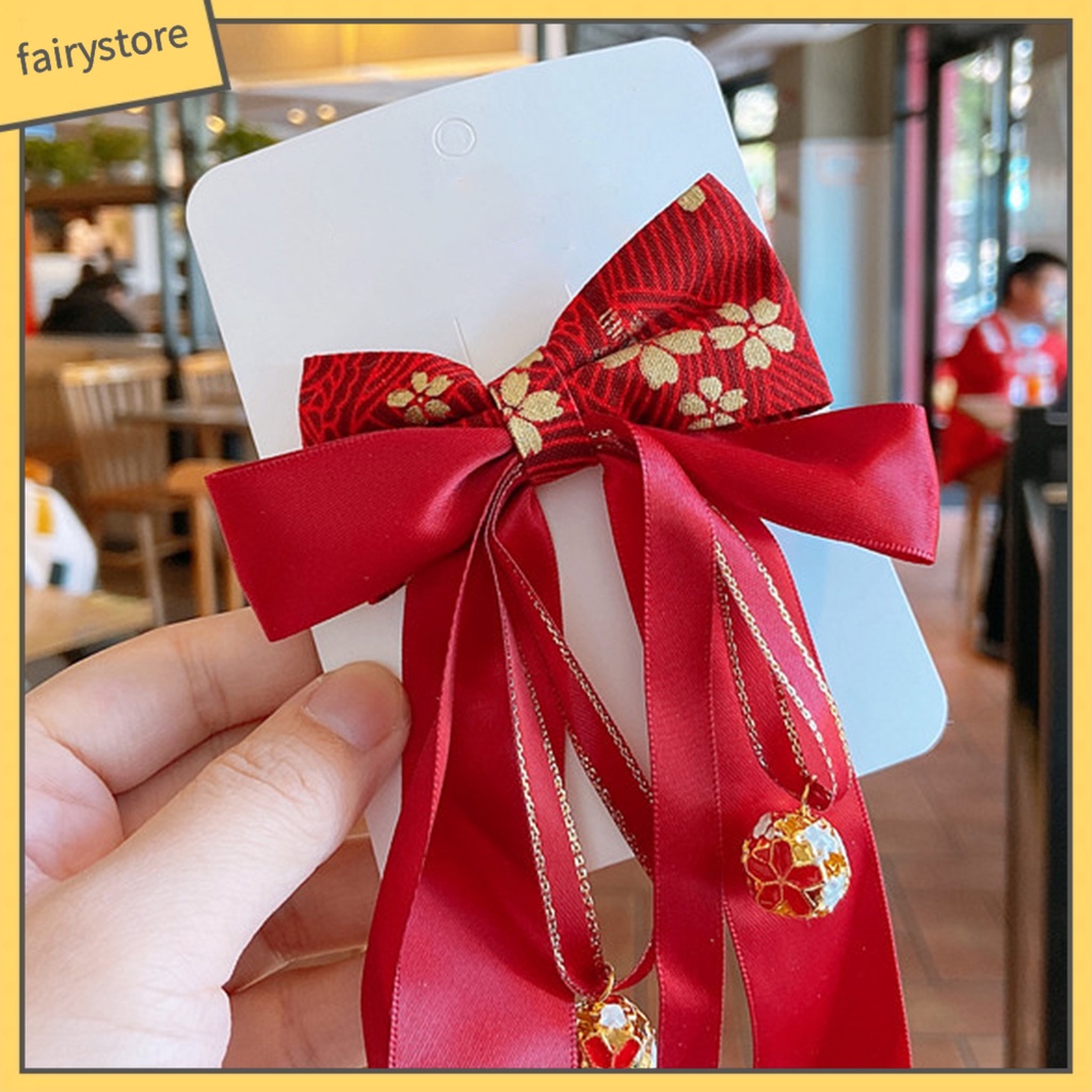 Kẹp Tóc Tua Rua Phong Cách Trung Hoa Cổ Điển Mừng Năm Mới Cho Bé Gái