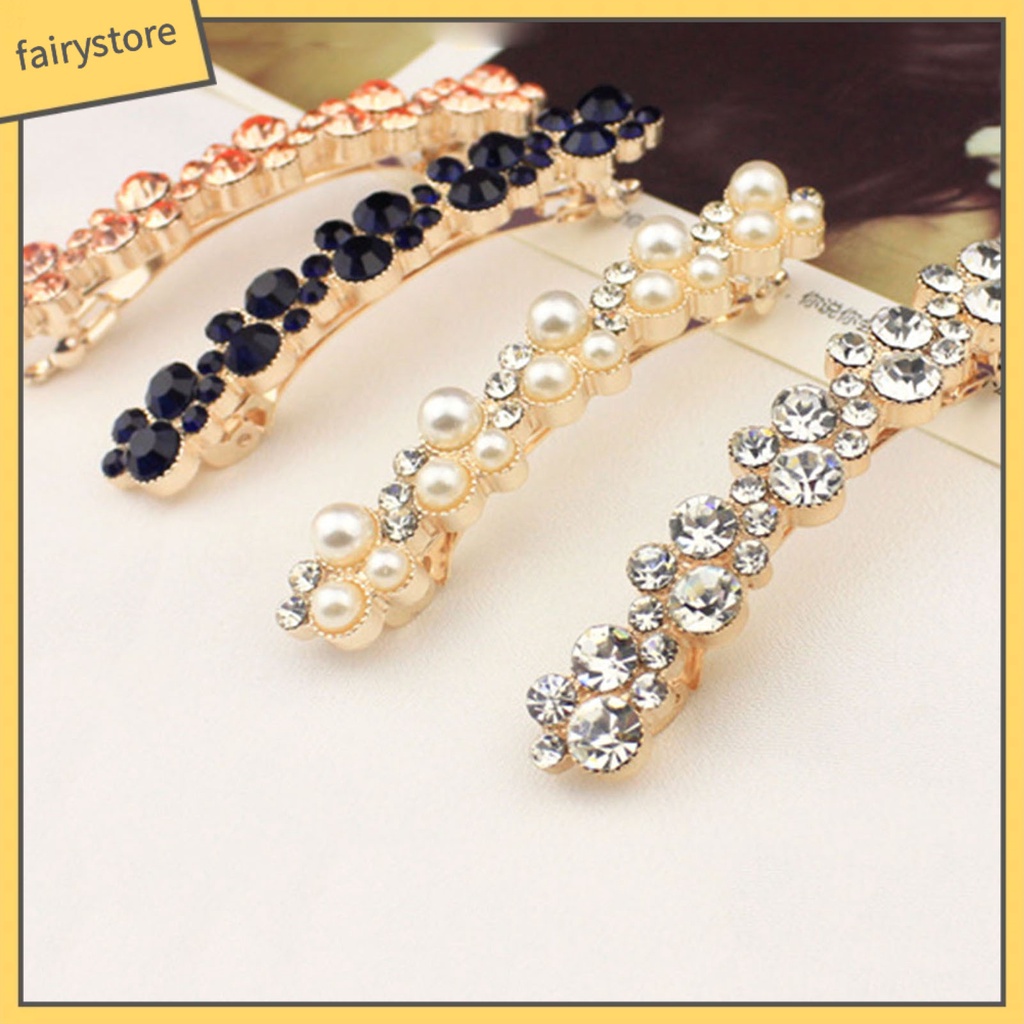 Kẹp Tóc Hợp Kim Đính Ngọc Trai Giả Sang Trọng Cho Cuộc Sống Hàng Ngày [FRO]